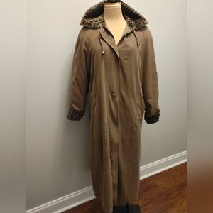 HALSTON Ultra Suede  Designer Trench Coat